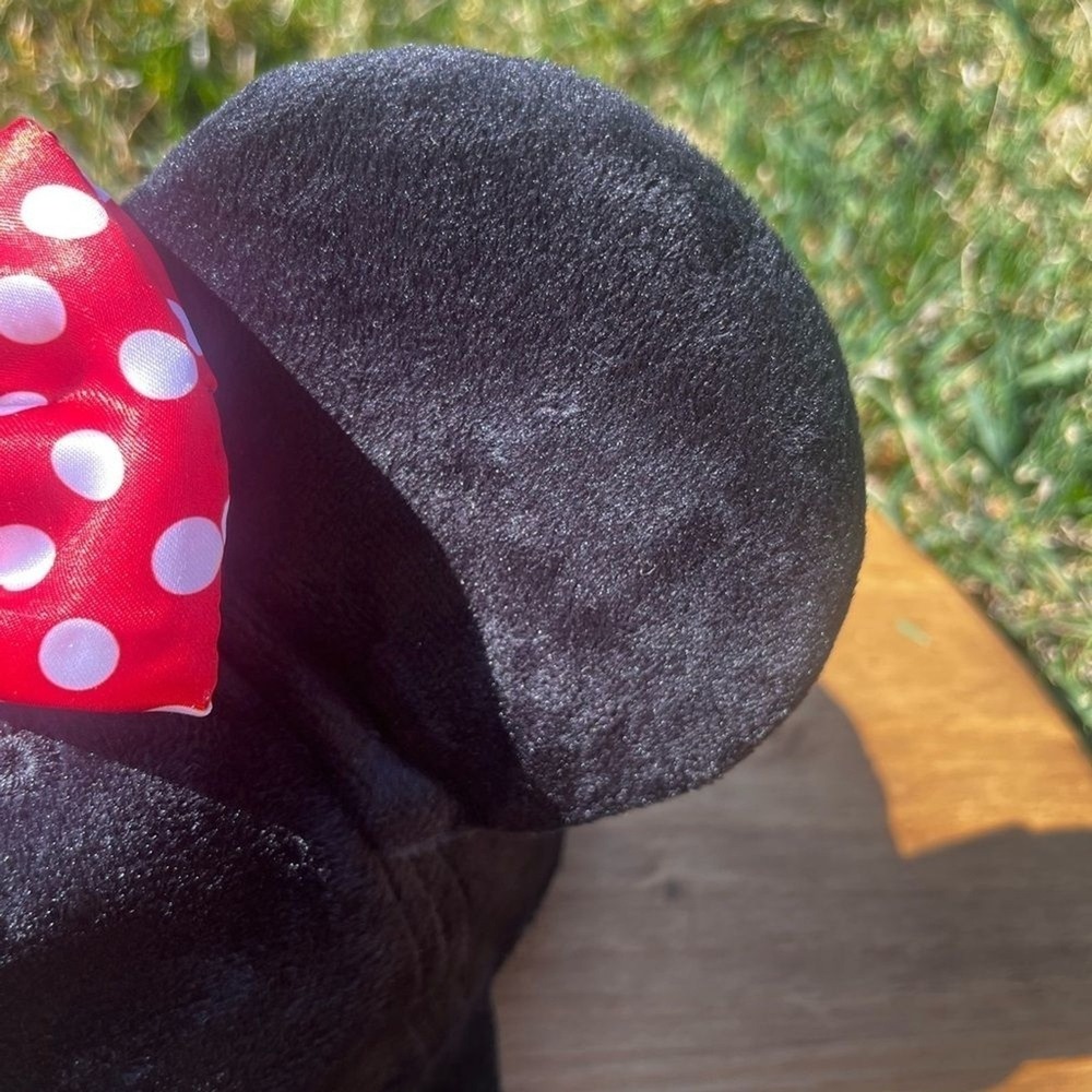 Disney Women's Minnie Mouse Hat w/ Red Polka Dot Bow Velour SOUVENIR OS GIFT NEW - Picture 4 of 11